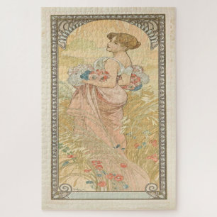 Summer 1900: An Art Nouveau by Mucha  Jigsaw Puzzle