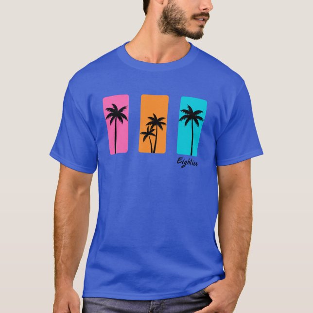 Summer 1980s Palm Tree Vintage Vibes T-Shirt (Front)