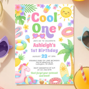 Summer 1st Birthday Invitation - Cool One