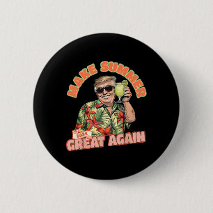 Summer 2024 Great Again Donald Trump Vacation Hawa 6 Cm Round Badge