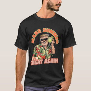 Summer 2024 Great Again Donald Trump Vacation Hawa T-Shirt