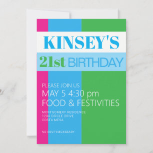 Summer 21st Birthday Invitation
