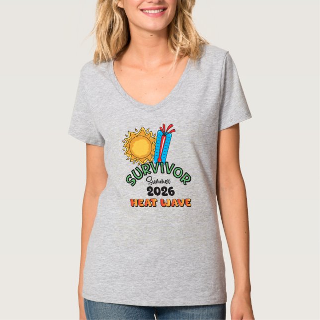 Summer 26 Heat Wave Women's Basic V-Neck T-Shirt (Front)