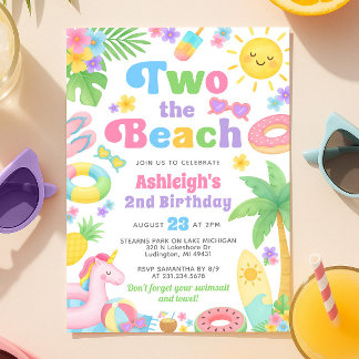 Summer 2nd Birthday Invitation - Two the Beach