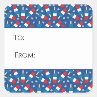Summer 4th of July Patriotic Popsicles Gift Tag