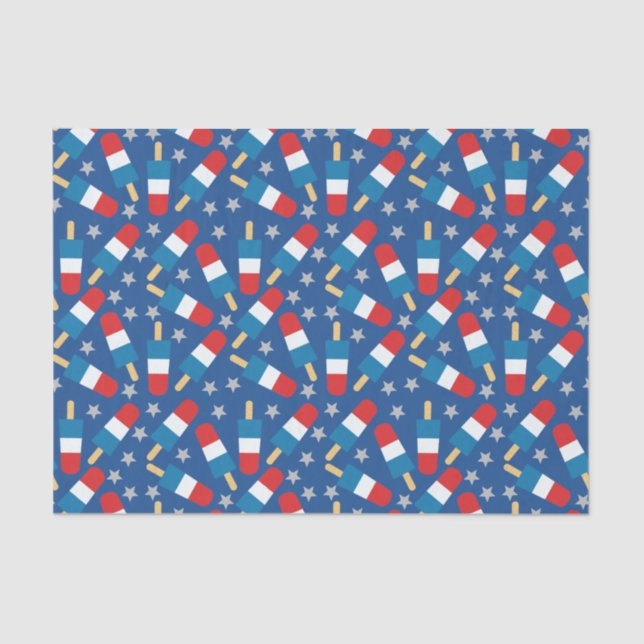 Summer 4th of July Patriotic Popsicles Tissue Paper (Front)