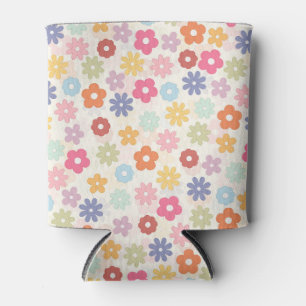 Summer 70’s Boho Retro Daisy Flowers Can Cooler