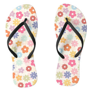 Summer 70’s Boho Retro Daisy Flowers Jandals