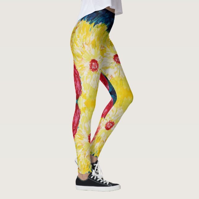 Summer Abstract Art Painting Leggings (Right)