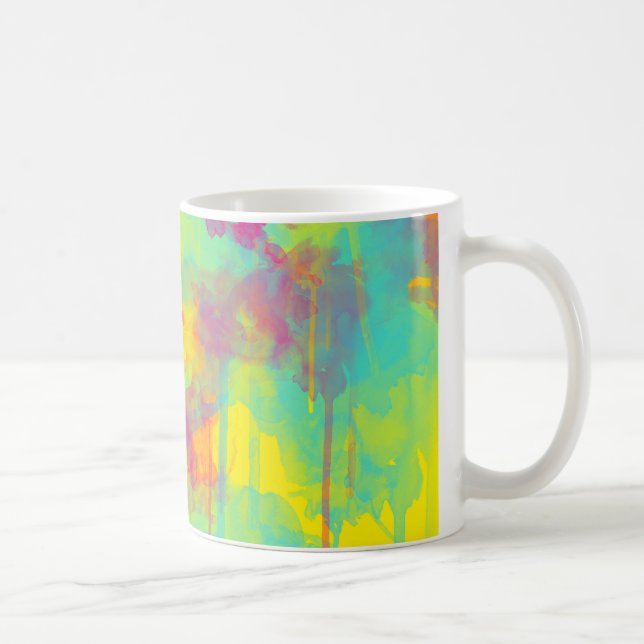 Summer abstract Colourful fun Watercolor splatters Coffee Mug (Right)