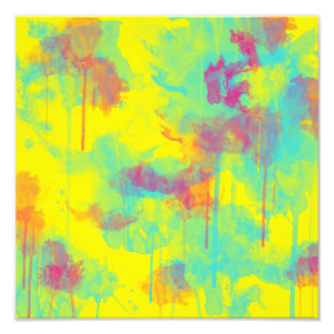 Summer abstract Colourful fun Watercolor splatters Photo Print