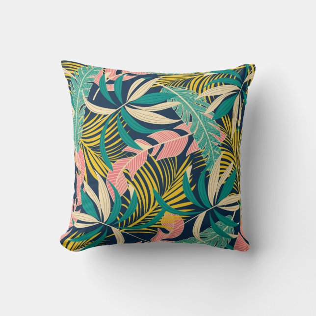 Summer abstract seamless pattern with colorful tro cushion (Front)