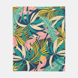 Summer abstract seamless pattern with colorful tro fleece blanket