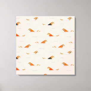 Summer Abstract Swimming Lanes Pool Canvas Print