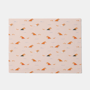 Summer Abstract Swimming Lanes Pool Doormat