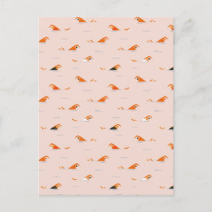 Summer Abstract Swimming Lanes Pool  Holiday Postcard