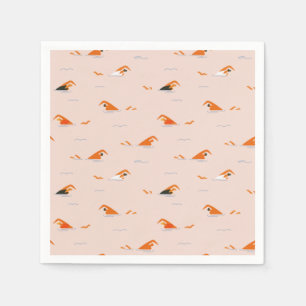 Summer Abstract Swimming Lanes Pool Napkin