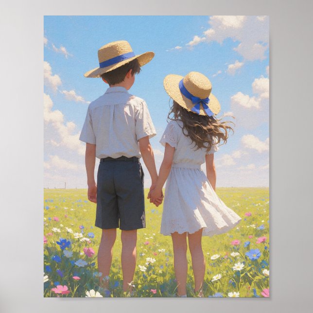 Summer Aesthetic Wall Art | Boy & Girl (Front)