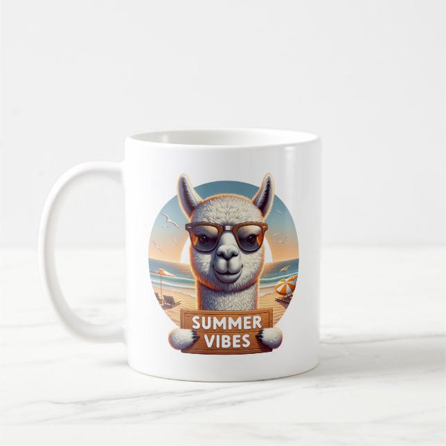 Summer Alpaca Coffee Mug (Left)