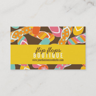 Summer And Fun Colourful Beach Flip Flops Pattern Business Card