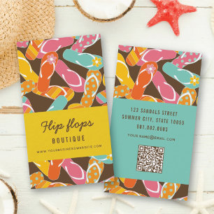 Summer And Fun Colourful Beach Flip Flops Pattern Business Card