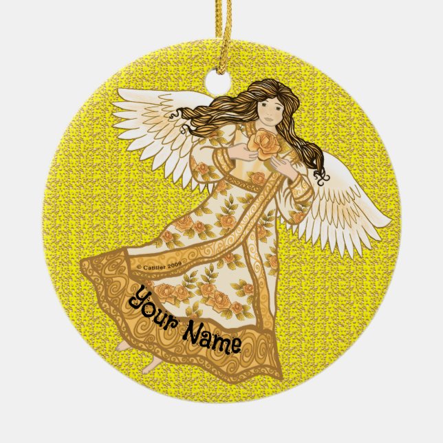 Summer angel ceramic tree decoration (Front)
