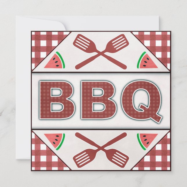 Summer Annual BBQ Barbecue Party Cookout Invite (Front)