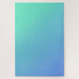 Summer Aqua - Simple Blue to Light Teal Gradient Jigsaw Puzzle