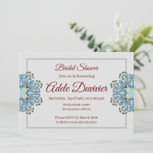 Summer Aquamarine Bridal Shower Invitation