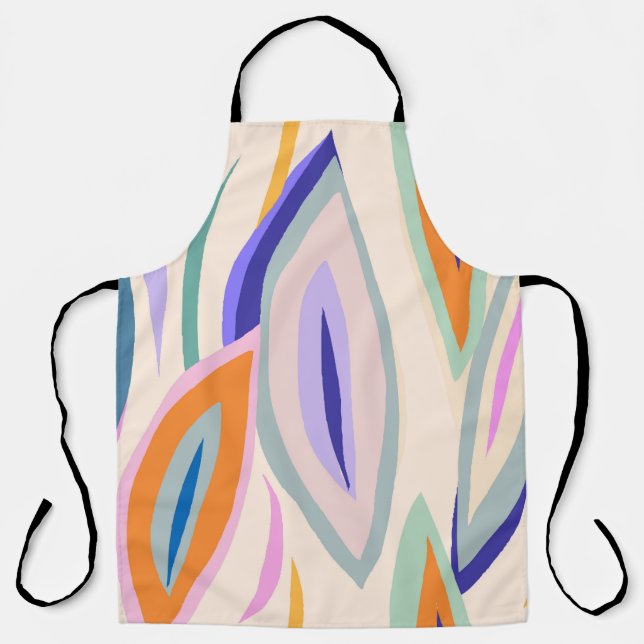 Summer Art: Creative Collage Pattern Apron (Front)