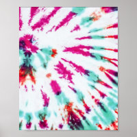 Summer Artsy Girly Neon Teal Pink Tie Dye Pattern