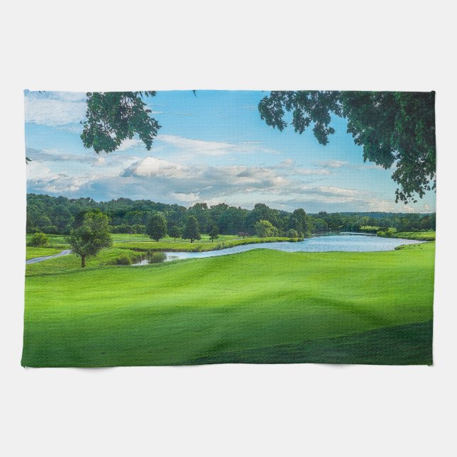 Summer At The Golf Course Tea Towel (Horizontal)