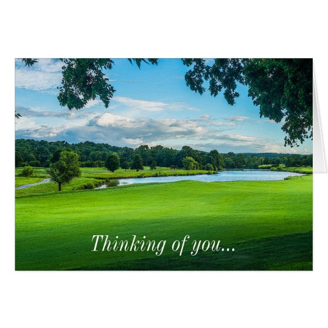 Summer At The Golf Course Thinking of you Notecard (Front Horizontal)