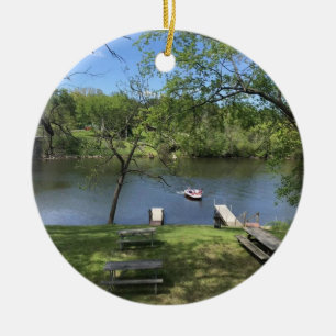 "SUMMER AT THE LAKE" CERAMIC ORNAMENT