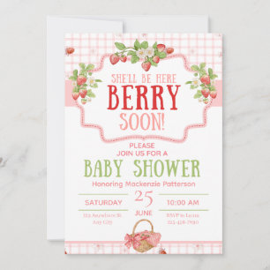 Summer Baby Shower Invitation Strawberry