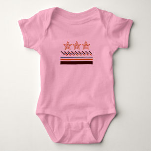 Summer Baby Three -Star Stripes Bodysuit
