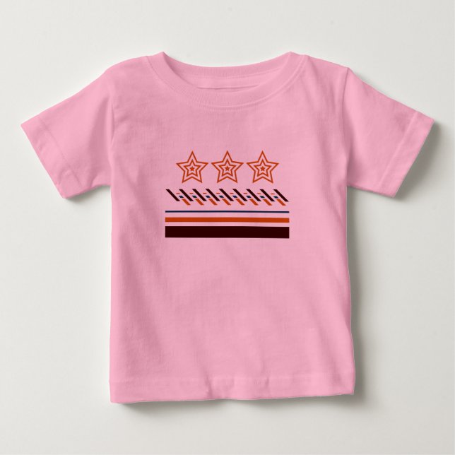Summer Baby Three -Star Stripes T-Shirt (Front)