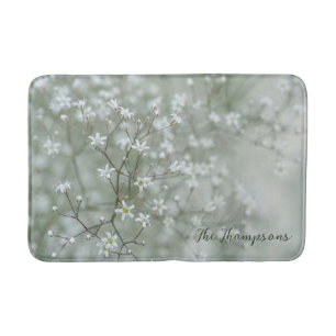 Summer Baby's Breath Flower Photography With Name Bath Mat