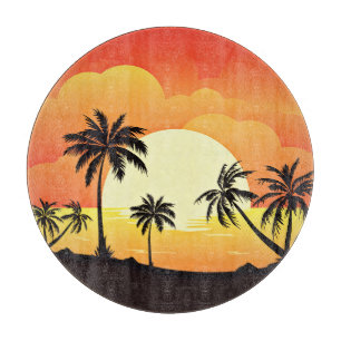 Summer Background with Palm Trees-32134 Cutting Board