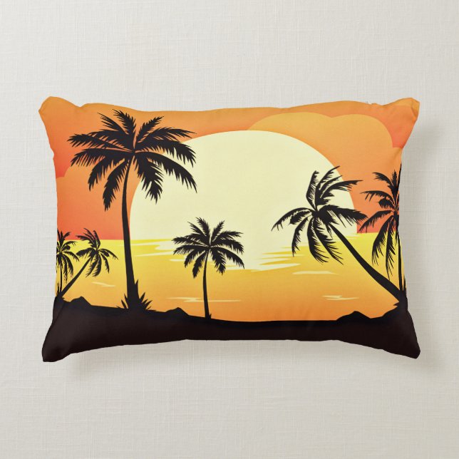 Summer Background with Palm Trees-32134  Decorative Cushion (Front)
