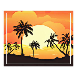 Summer Background with Palm Trees-32134 Photo Print