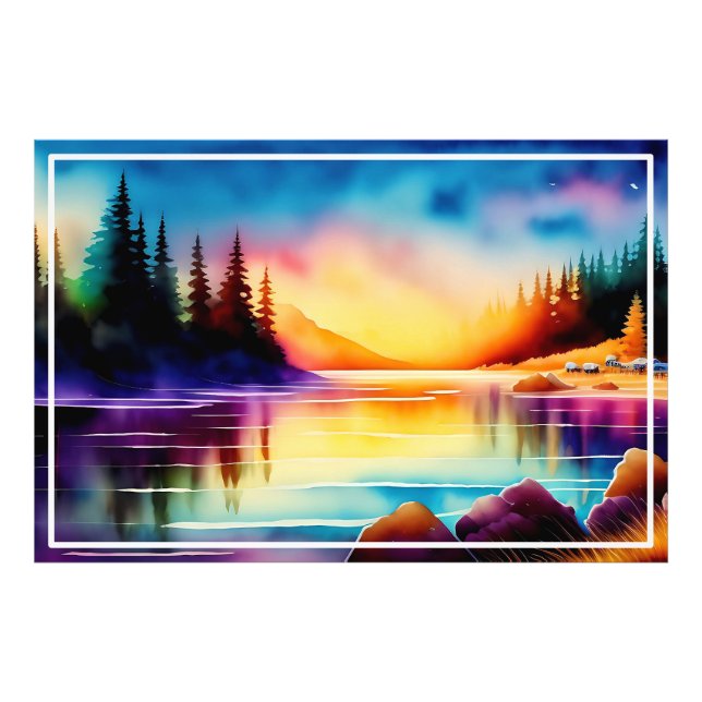 Summer Background With Sunset Palm Trees-56700 Photo Print (Front)