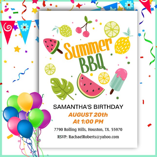 Summer Barbecue Birthday  Invitation (Creator Uploaded)