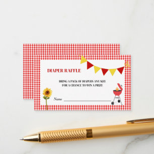 Summer Barbeque Diaper Raffle Enclosure Card