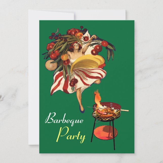 SUMMER BARBEQUE PARTY DANCE , ITALIAN KITCHEN INVITATION (Front)