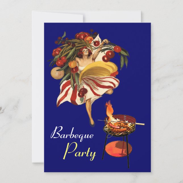 SUMMER BARBEQUE PARTY DANCE , ITALIAN KITCHEN INVITATION (Front)