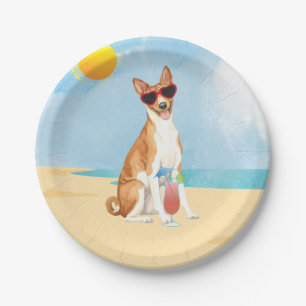 Summer Basenji Paper Plates