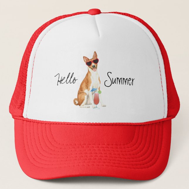 Summer Basenji Trucker Hat (Front)