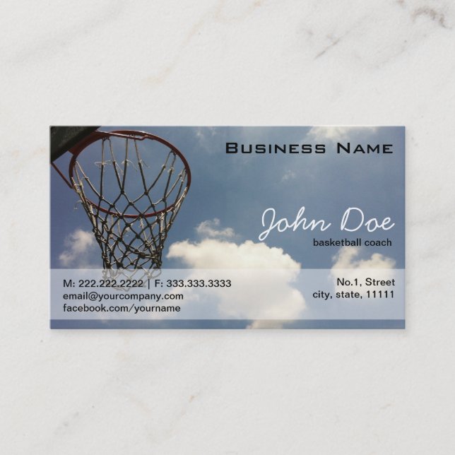 Summer Basketball Business Card (Front)