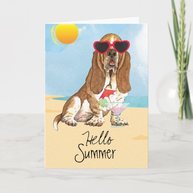 Summer Basset Hound Card (Front)